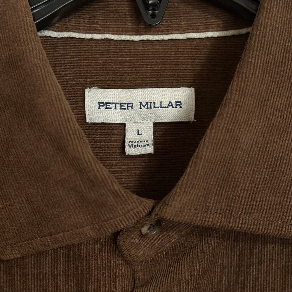 Peter Millar Cotton Cashmere Corduroy Sport Shirt Men's Large French Press NWT - Picture 7 of 12